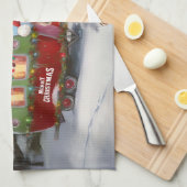 Winter Cocker Spanisch Caravan Weihnachtsabenteuer Geschirrtuch (Viertel Falte)