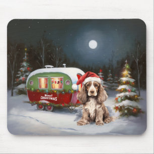 Winter Cocker Spanisch Caravan Weihnachtsabenteuer Mousepad