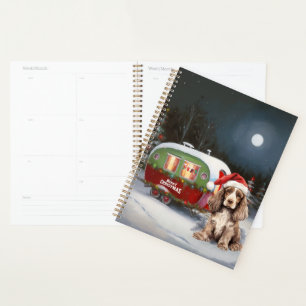Winter Cocker Spanisch Caravan Weihnachtsabenteuer Planer