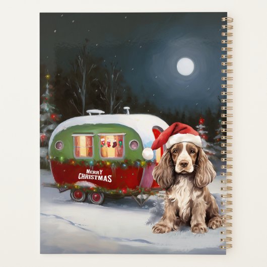 Winter Cocker Spanisch Caravan Weihnachtsabenteuer Planer (Rückseite)