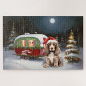 Winter Cocker Spanisch Caravan Weihnachtsabenteuer Puzzle (Horizontal)