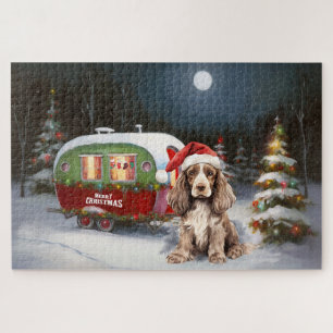 Winter Cocker Spanisch Caravan Weihnachtsabenteuer Puzzle