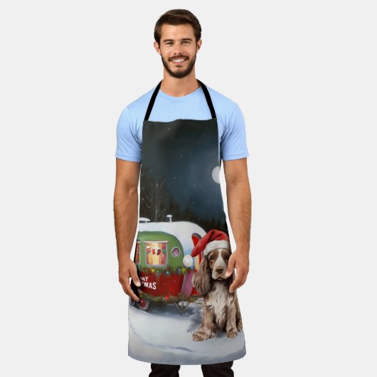 Winter Cocker Spanisch Caravan Weihnachtsabenteuer Schürze (Getragen)