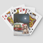 Winter Cocker Spanisch Caravan Weihnachtsabenteuer Spielkarten (Rückseite)