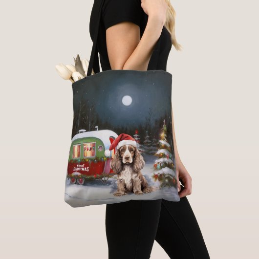 Winter Cocker Spanisch Caravan Weihnachtsabenteuer Tasche (Von Nahem)