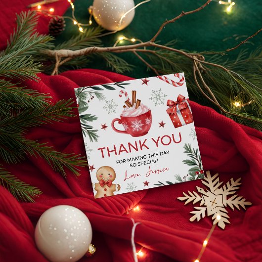 Winter Cocoa Birthday Favor Tag Geschenkanhänger