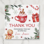 Winter Cocoa Birthday Favor Tag Geschenkanhänger (Vorderseite)