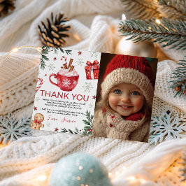 Winter Cocoa Birthday Thank You Photo Card Einladung
