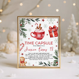 Winter Cocoa Birthday Time Capsule Sign Sockelschild
