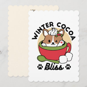 Winter-Cocoa-Wonne - Süßer Hund in Tassendesign Feiertagskarte