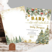 Winter Cold Christmas Floral Holiday Baby Dusche Einladung