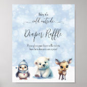 Winter Cold Outdoor Baby Duschdusche Windelwanne Poster (Vorne)