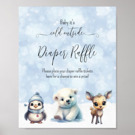 Winter Cold Outdoor Baby Duschdusche Windelwanne Poster