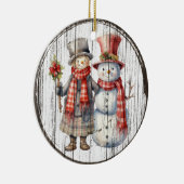 Winter Companies - Charming Snowman and Boy Keramik Ornament (Rechts)