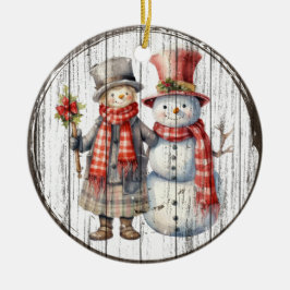 Winter Companies - Charming Snowman and Boy Keramik Ornament
