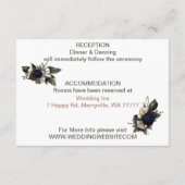 Winter Conifer Floral Cream Navy Peony Wedding Begleitkarte (Rückseite)
