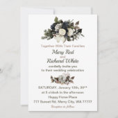 Winter Conifer Floral Magnolia Peony Rose Hochzeit Einladung (Vorderseite)