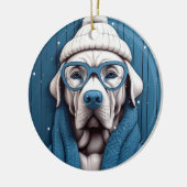 Winter Cool Hundeschmuck Keramik Ornament (Links)