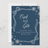 Winter Coquette Cards and Gifts Table Sign Einladung (Rückseite)
