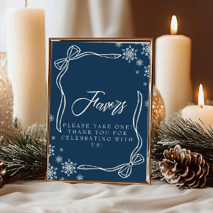 Winter Coquette Gefallen Tischschild  Einladung