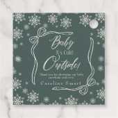 Winter Coquette grün Danke, es ist kalt Geschenkanhänger (Rückseite)