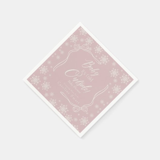 Winter Coquette Pink Baby ist kaltes Papier Napkin Serviette (Ecke)