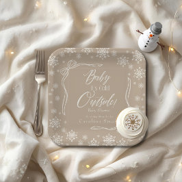 Winter Coquette taupe Baby es ist kalt Pappteller