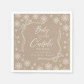 Winter Coquette Taupe Baby ist kaltes Papier Napki Serviette (Vorderseite)