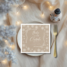 Winter Coquette Taupe Baby ist kaltes Papier Napki Serviette