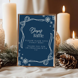 Winter Coquette Windel-Raffle-Tischschild  Einladung