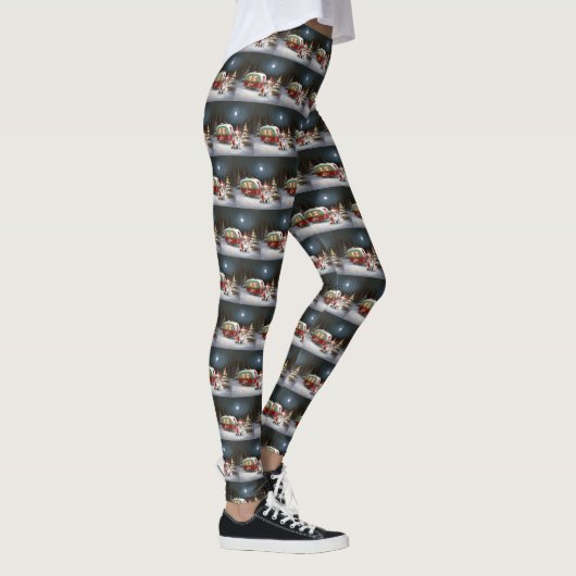 Winter Corgi Caravan Christmas Adventure Leggings (Rechts)
