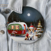 Winter Corgi Caravan Weihnachtsabenteuer Button (Beispiel)