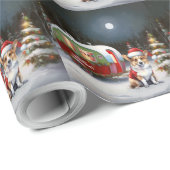 Winter Corgi Caravan Weihnachtsabenteuer Geschenkpapier (Rolleneckpunkt)