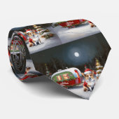 Winter Corgi Caravan Weihnachtsabenteuer Krawatte (Gerollt)