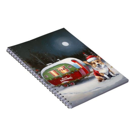 Winter Corgi Caravan Weihnachtsabenteuer Notizblock (Rechte Seite)