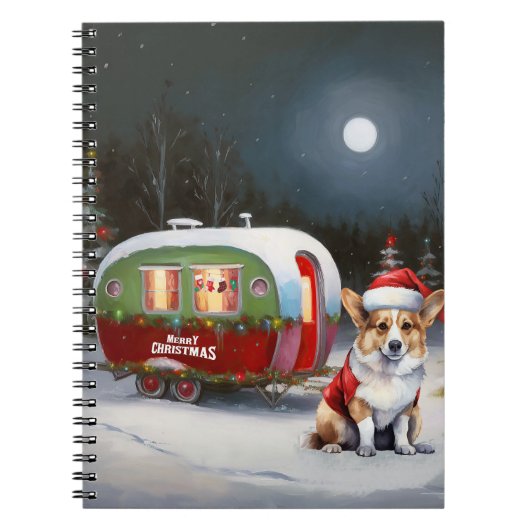 Winter Corgi Caravan Weihnachtsabenteuer Notizblock (Vorderseite)