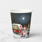 Winter Corgi Caravan Weihnachtsabenteuer Pappbecher (Rückseite)