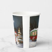 Winter Corgi Caravan Weihnachtsabenteuer Pappbecher (Rechts)