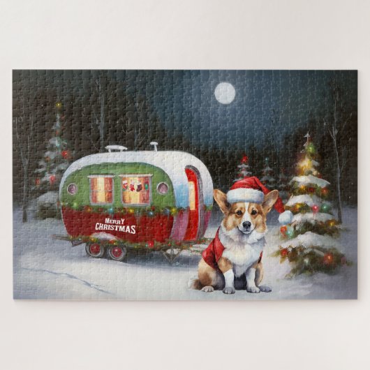Winter Corgi Caravan Weihnachtsabenteuer Puzzle (Horizontal)