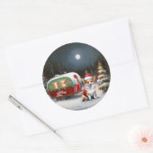 Winter Corgi Caravan Weihnachtsabenteuer Runder Aufkleber (Umschlag)