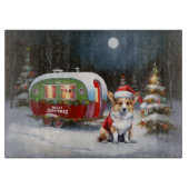 Winter Corgi Caravan Weihnachtsabenteuer Schneidebrett (Vorderseite)