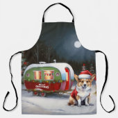 Winter Corgi Caravan Weihnachtsabenteuer Schürze (Vorderseite)