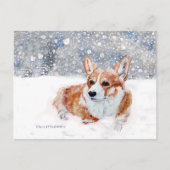 Winter Corgi Postkarte (Vorderseite)