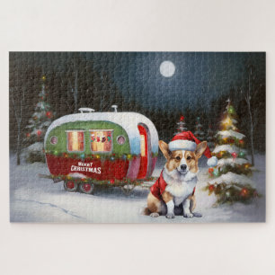 Winter-Corgi-Wohnwagen-Weihnachtsabenteuer Puzzle