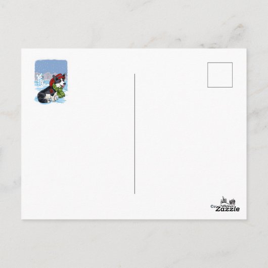 Winter Corgis Postkarte (Rückseite)