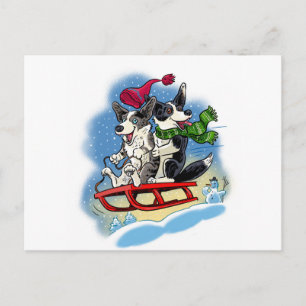 Winter Corgis Postkarte