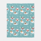Winter Cosy Cabin Pattern Fleecedecke (Vorderseite)