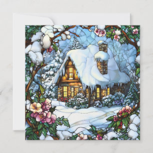 Winter-Cottage-Grußkarte Feiertagskarte