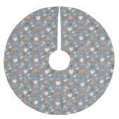Winter Cottage Muster Baumskirt Polyester Weihnachtsbaumdecke (Vorderseite)