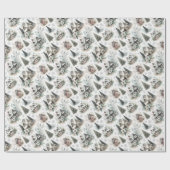 Winter Cottage Schneefall Muster Geschenkpapier (Flach)